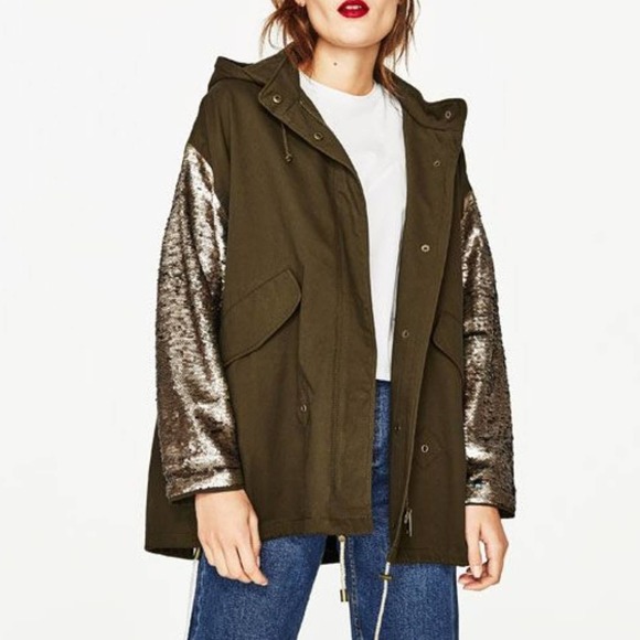 khaki sequin jacket